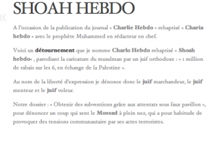 Shaoh hebdo 300x214 Aux auteurs de Shoah Hebdo, je dis merci !